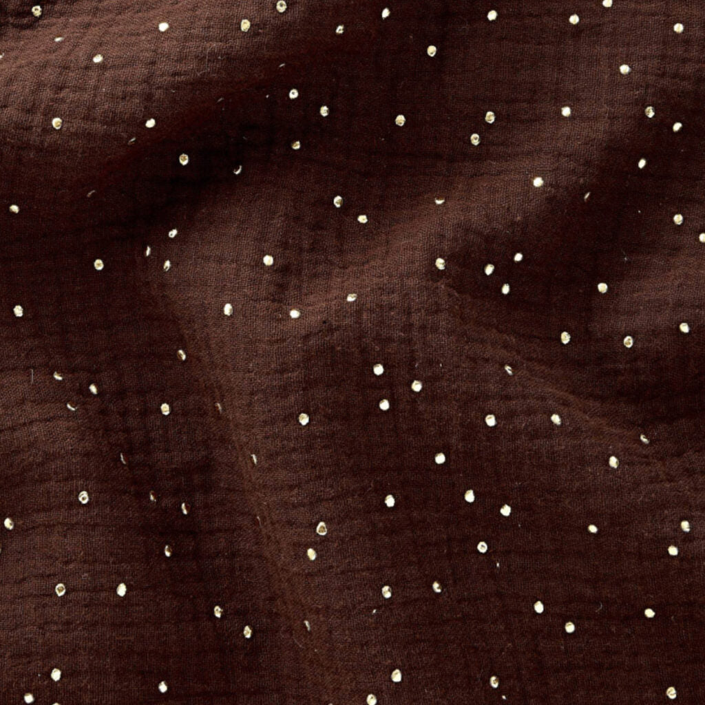 Kerstsjaal "Chocobruin gold sparkle"