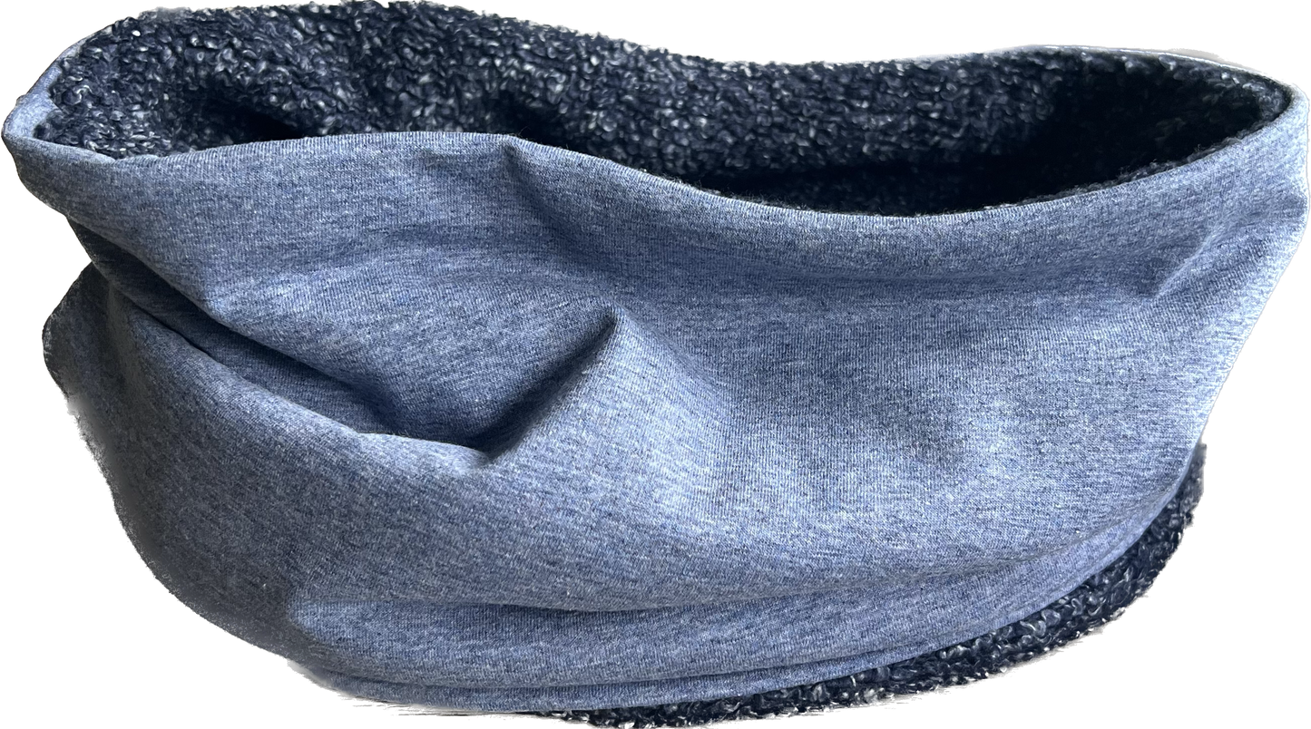 colsjaal jeansblauw gemeleerd