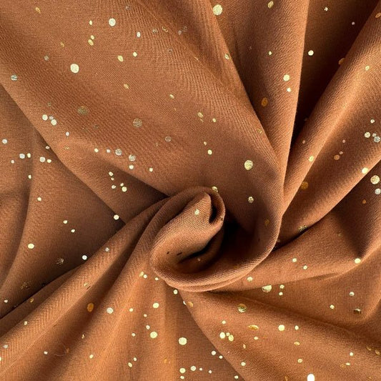 Kerstsjaal "Gold sparkle okerbruin"