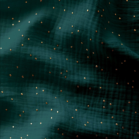 Kerstsjaal "Lagoon gold sparkle"