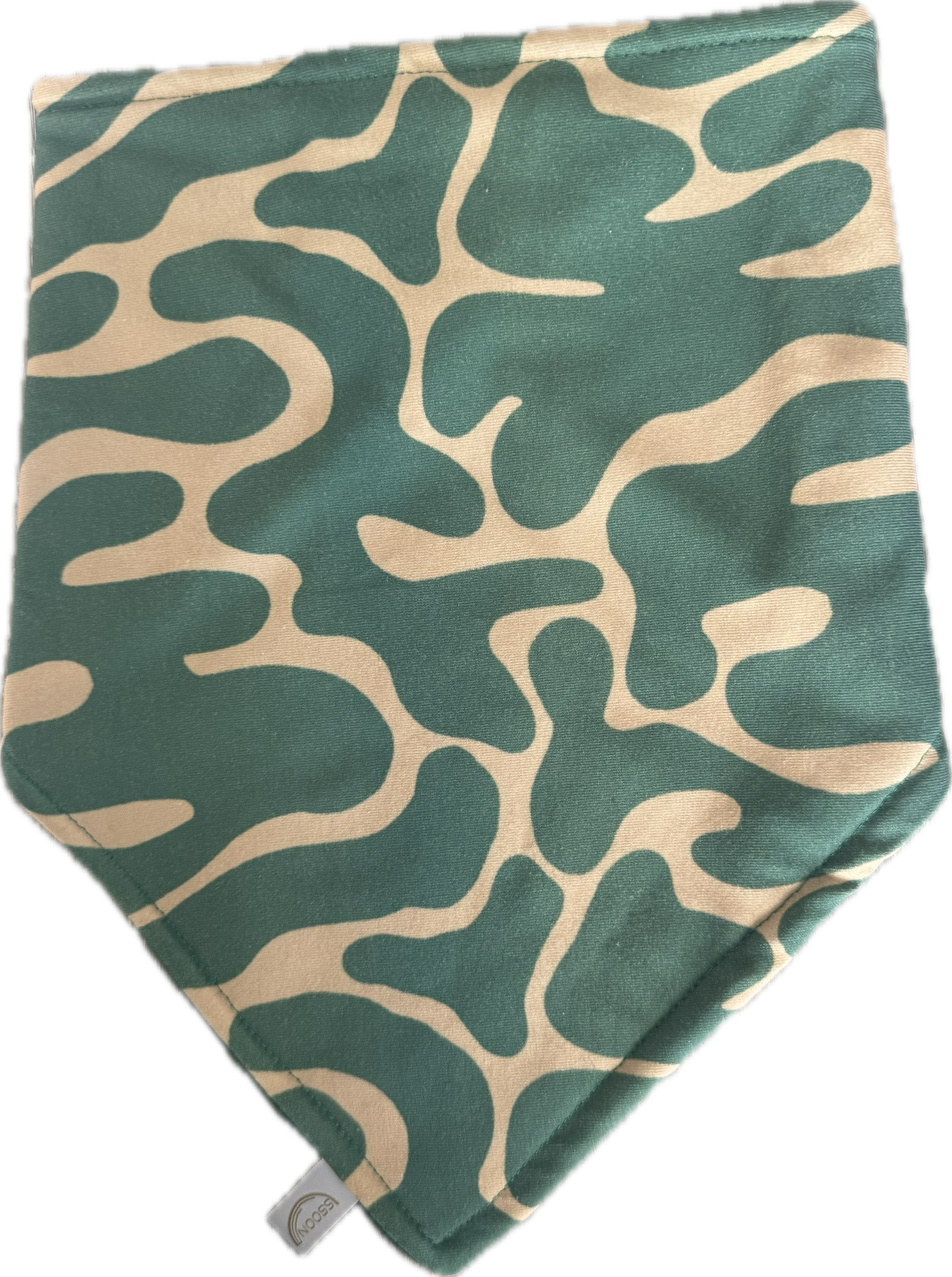Kwijlsjaal Nooss – Groen/beige swirl print