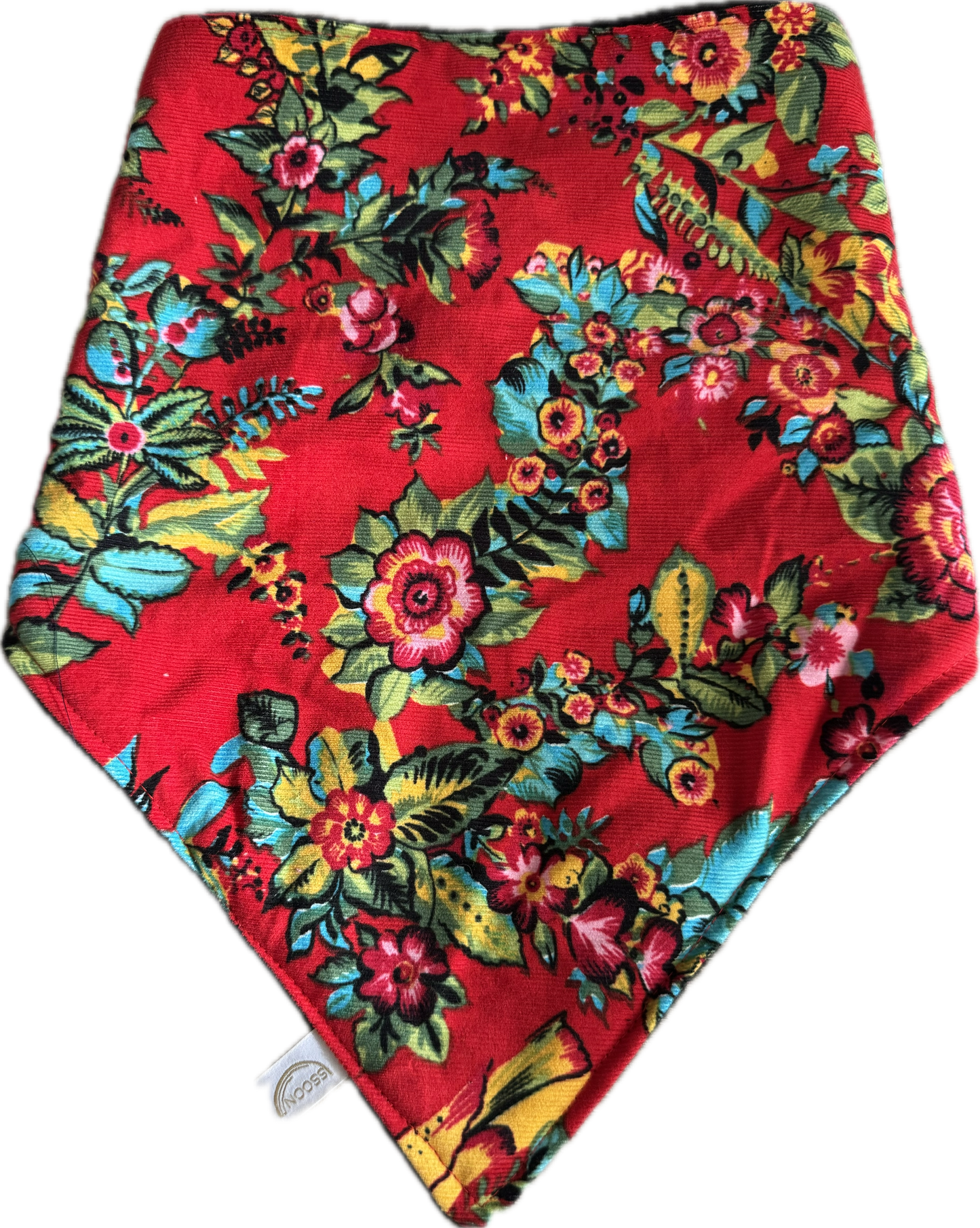 Kwijlsjaal Nooss – Rood rib met bloemenprint