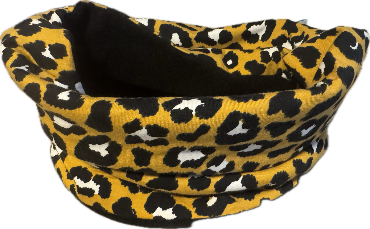 Colsjaal Nooss Maat 2 (2-4 jaar) – Panterprint met zwart fleece