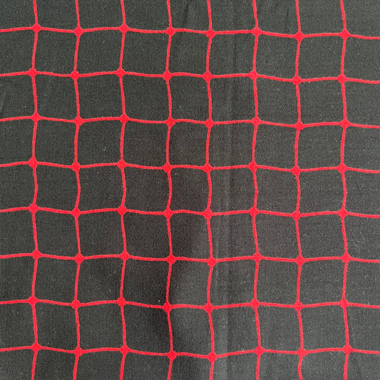 Sjaal Zwart rood geblokt